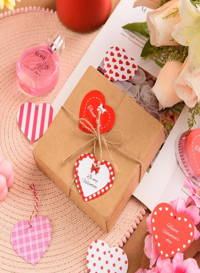 FOBSME 240 Pcs Heart Paper Gift Tags 2.36 Inch Valentine's Gift Tags Double Sided Printed Heart Hanging Tag with Twines for Valentine's Decorations, Gift Wrapping, Treat Bags, DIY Crafts(12 Styles) - Image 4
